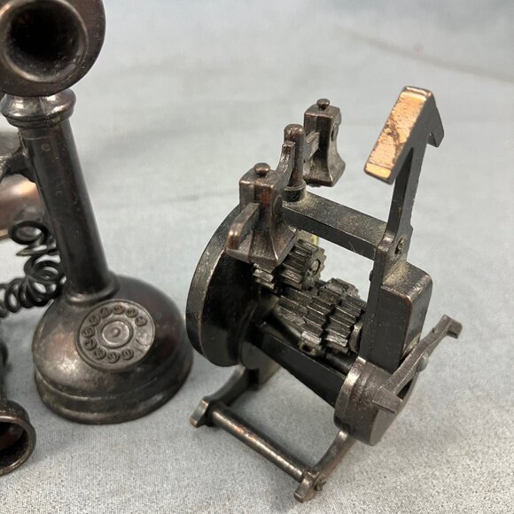 Lot of 5 VTG Miniature Grandfather Clock Phone  Die Cast Metal Pencil Sharpeners - Picture 4 of 7